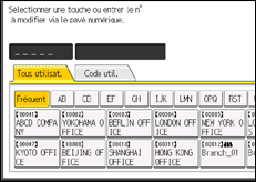 Illustration de l'écran du panneau de commande