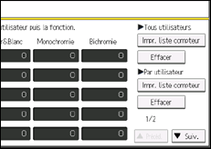 Illustration de l'écran du panneau de commande