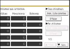 Illustration de l'écran du panneau de commande