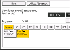 Illustration de l'écran du panneau de commande