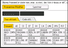 Illustration de l'écran du panneau de commande
