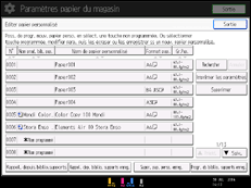 Illustration de l'écran du panneau de commande