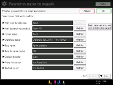 Illustration de l'écran du panneau de commande