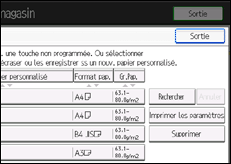 Illustration de l'écran du panneau de commande