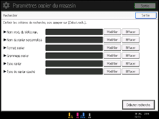 Illustration de l'écran du panneau de commande