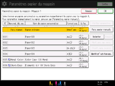 Illustration de l'écran du panneau de commande 