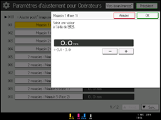 Illustration de l'écran du panneau de commande