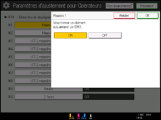 Illustration de l'écran du panneau de commande