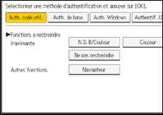 Illustration de l'écran du panneau de commande