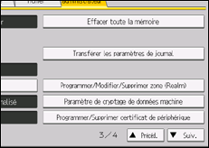 Illustration de l'écran du panneau de commande