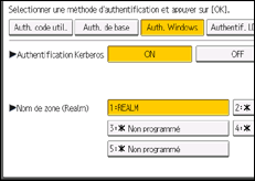 Illustration de l'écran du panneau de commande