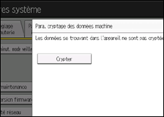 Illustration de l'écran du panneau de commande