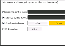 Illustration de l'écran du panneau de commande