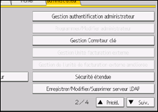 Illustration de l'écran du panneau de commande