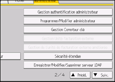 Illustration de l'écran du panneau de commande