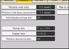 Illustration de l'écran du panneau de commande