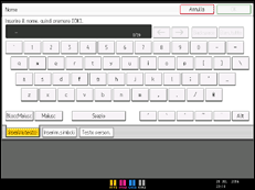 Illustrazione della schermata sul pannello di controllo