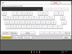Illustrazione della schermata sul pannello di controllo