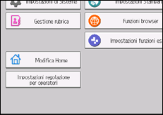 Illustrazione della schermata sul pannello di controllo