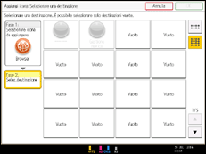Illustrazione della schermata sul pannello di controllo