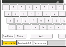 Illustrazione della schermata sul pannello di controllo