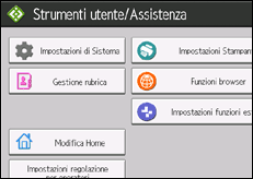 Illustrazione della schermata sul pannello di controllo