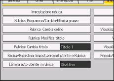 Illustrazione della schermata sul pannello di controllo