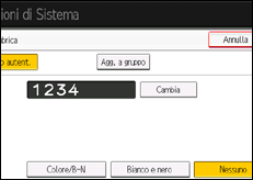 Illustrazione della schermata sul pannello di controllo