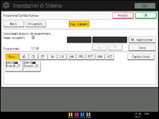 Illustrazione della schermata sul pannello di controllo