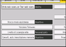 Illustrazione della schermata sul pannello di controllo