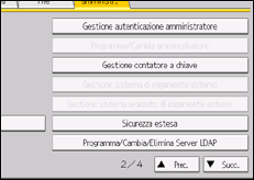 Illustrazione della schermata sul pannello di controllo