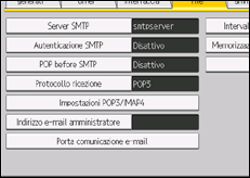 Illustrazione della schermata sul pannello di controllo