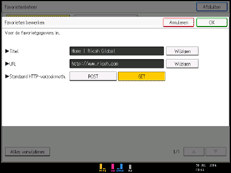 Schermafbeelding bedieningspaneel