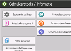 Schermafbeelding bedieningspaneel