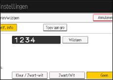 Schermafbeelding bedieningspaneel
