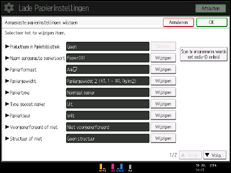 Schermafbeelding bedieningspaneel