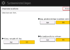 Schermafbeelding bedieningspaneel