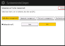 Schermafbeelding bedieningspaneel