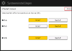 Schermafbeelding bedieningspaneel
