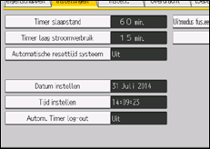 Schermafbeelding bedieningspaneel
