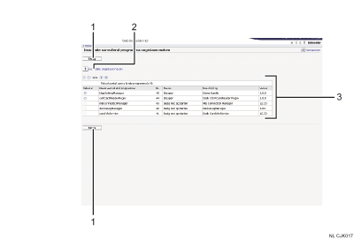 Schermafbeelding van internetbrowser (afbeelding met genummerde items)