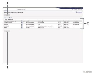 Schermafbeelding van internetbrowser (afbeelding met genummerde items)