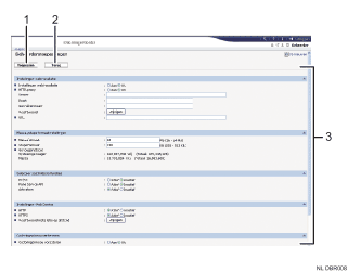 Schermafbeelding van internetbrowser (afbeelding met genummerde items)