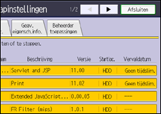 Schermafbeelding bedieningspaneel