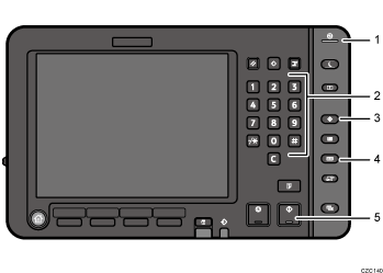 Control panel numbered callout illustration