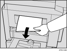 Illustration du réceptacle de sortie papier