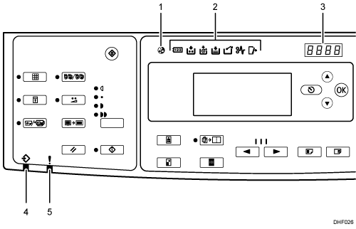 Control panel illustration numbered callout illustration