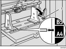 Paper feed side plate lock lever illustration