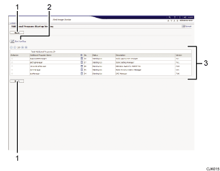 Web browser screen numbered callout illustration