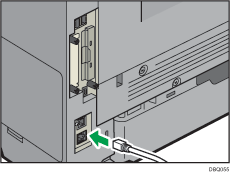 Ilustración de la conexión del cable de Ethernet
